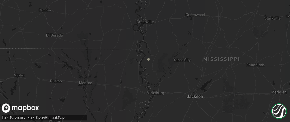 Hail map in Mayersville, MS on July 13, 2026