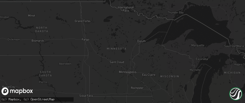 Hail map in Minnesota on July 13, 2026