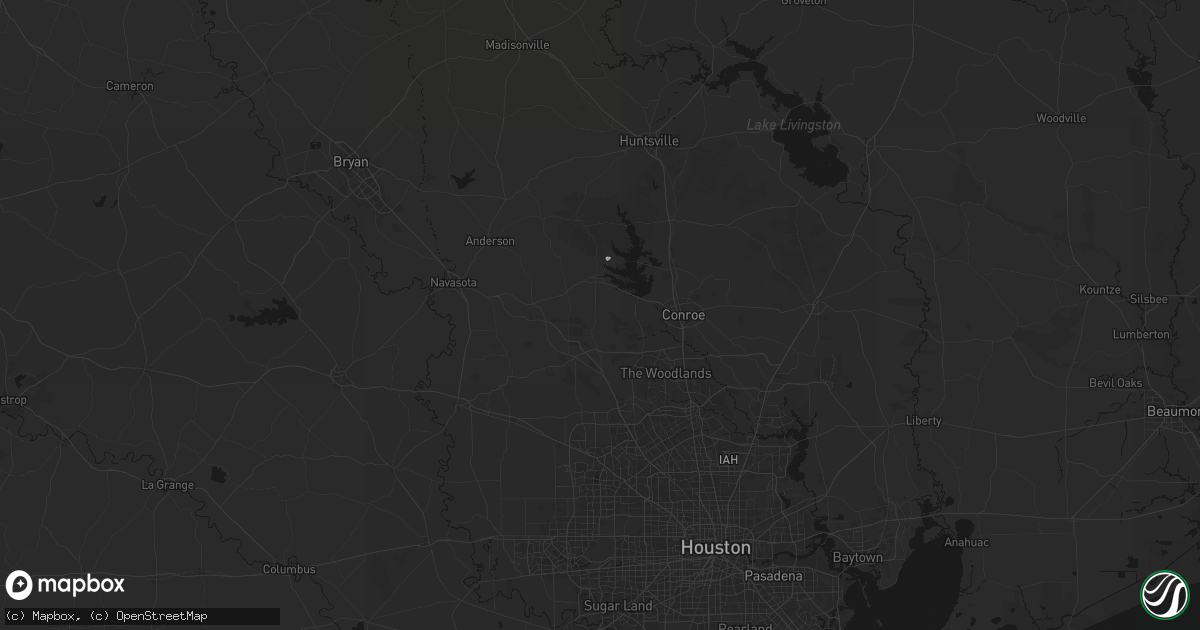 Hail map in Montgomery, TX on July 13, 2026