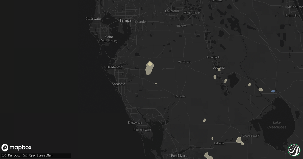 Hail map in Myakka City, FL on July 13, 2026