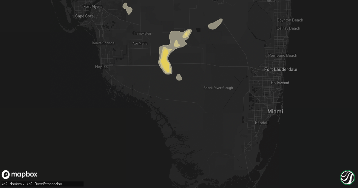 Hail map in Ochopee, FL on July 13, 2026