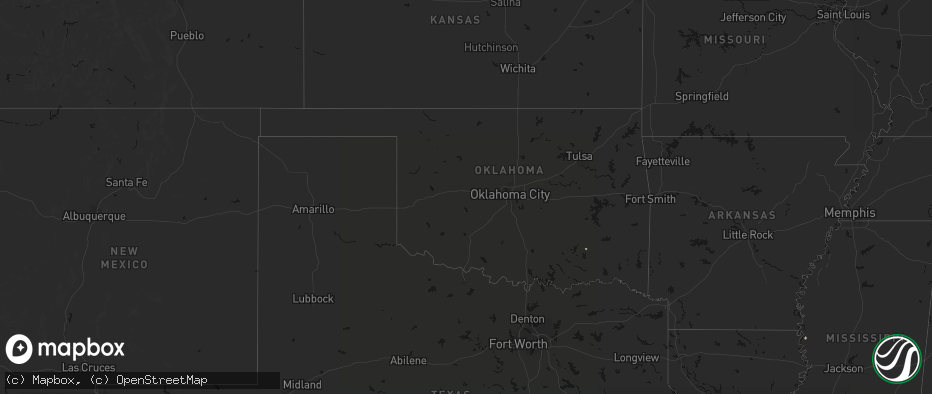 Hail map in Oklahoma on July 13, 2026