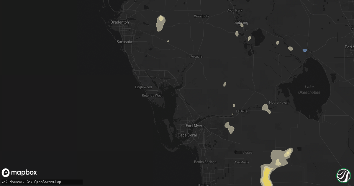 Hail map in Punta Gorda, FL on July 13, 2026