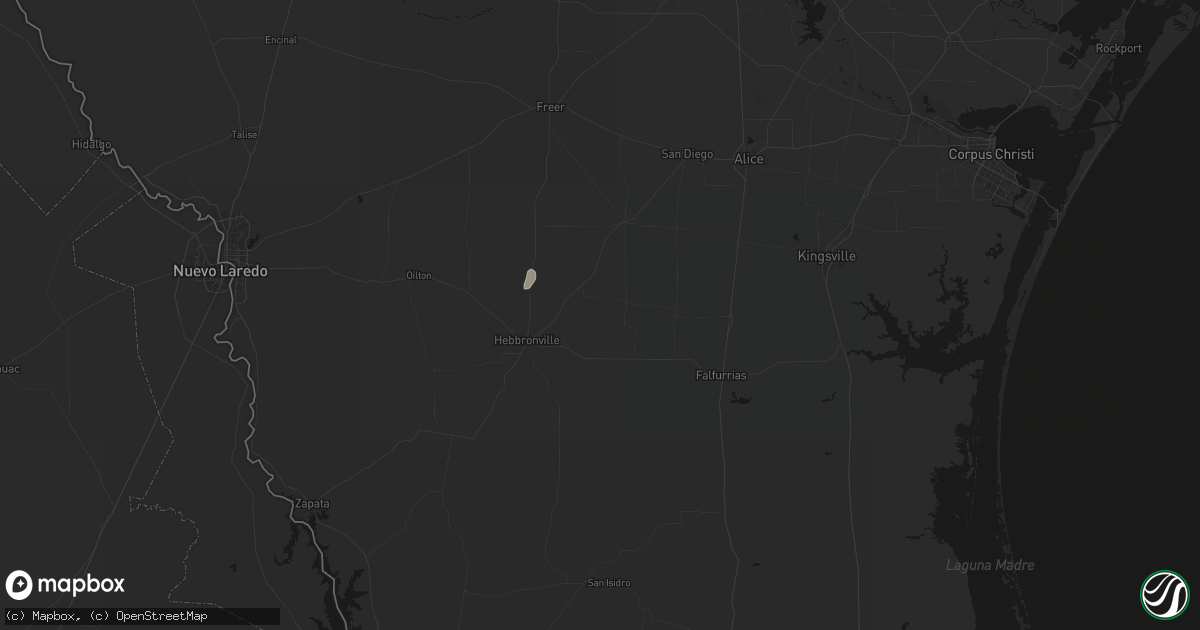 Hail map in Realitos, TX on July 13, 2026