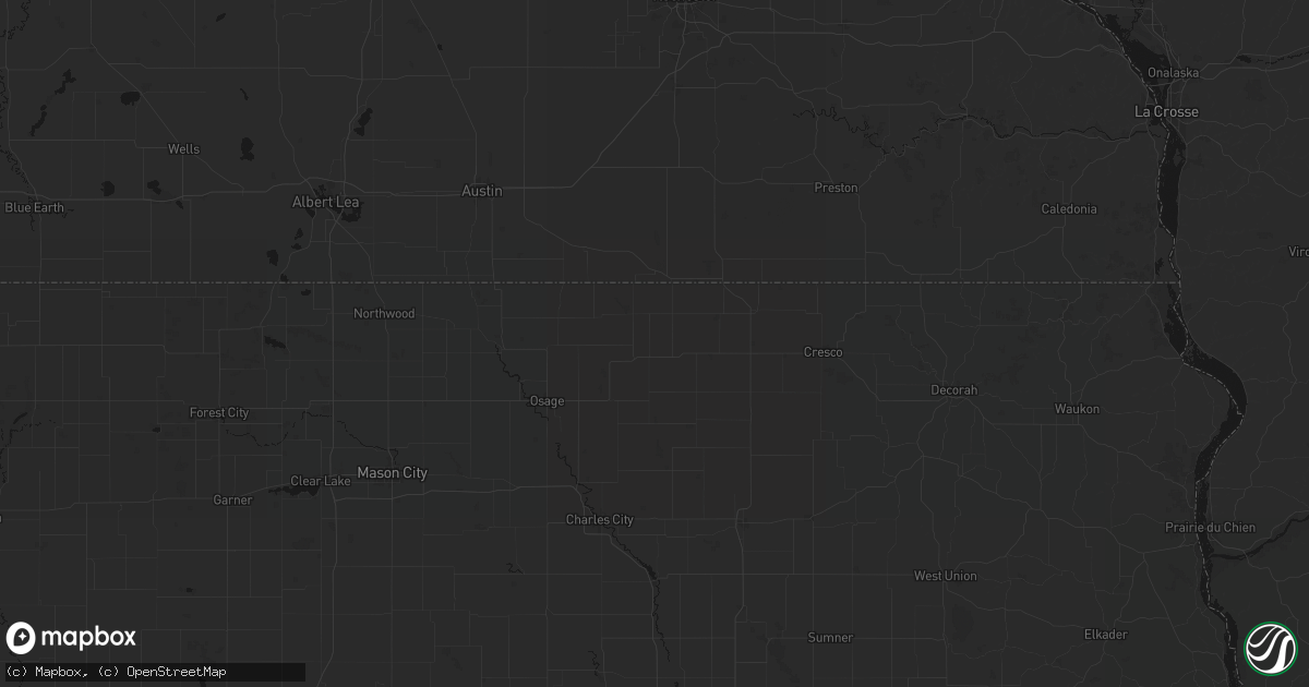 Hail map in Riceville, IA on July 13, 2026