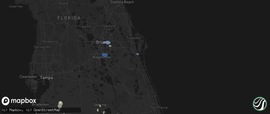 Hail map in Rockledge, FL on July 13, 2026