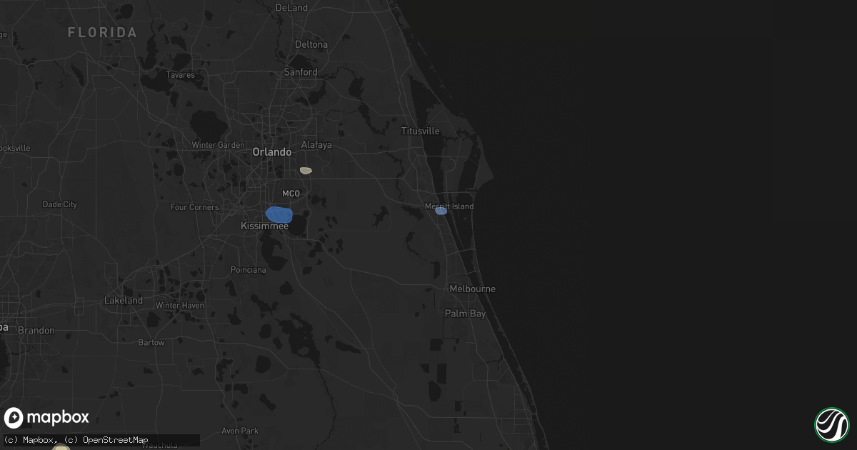 Hail map in Rockledge, FL on July 13, 2026