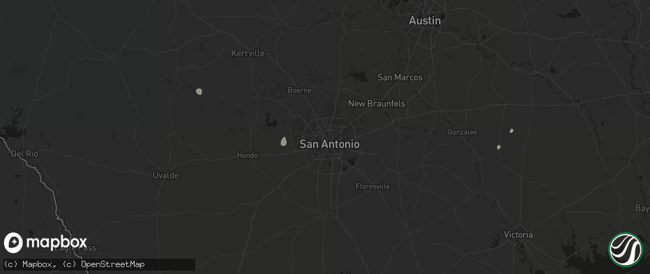 Hail map in San Antonio, TX on July 13, 2026