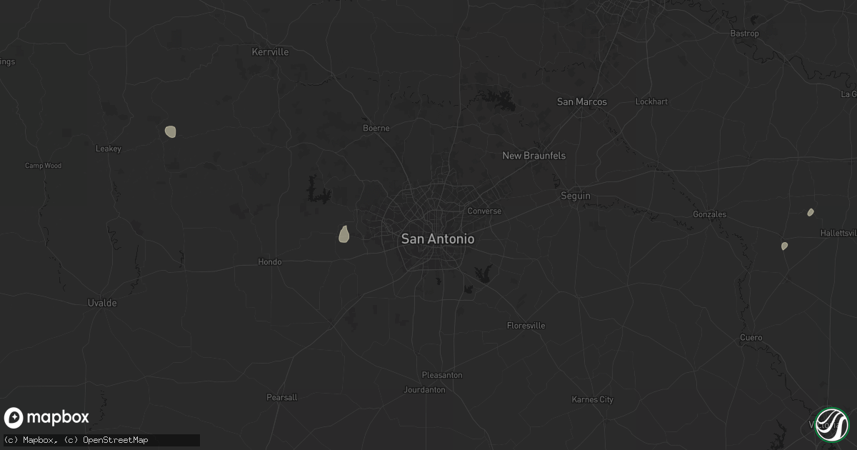 Hail map in San Antonio, TX on July 13, 2026