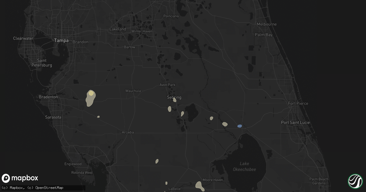 Hail map in Sebring, FL on July 13, 2026