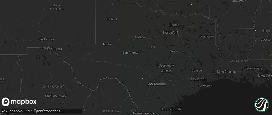 Hail map in Texas on July 13, 2026
