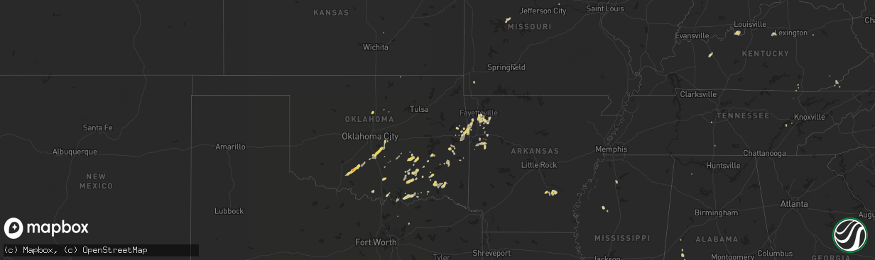 Hail map on July 14, 2012