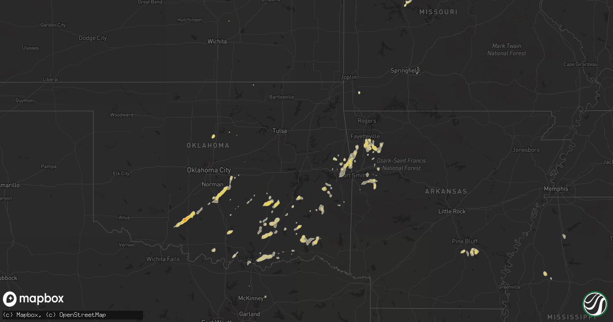 Hail map on July 14, 2012