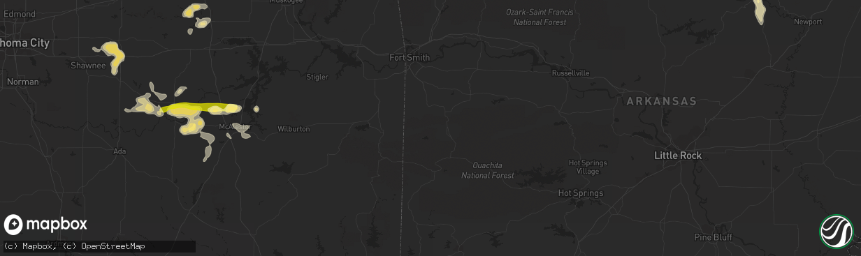 Hail map in Batesville, AR on July 14, 2013