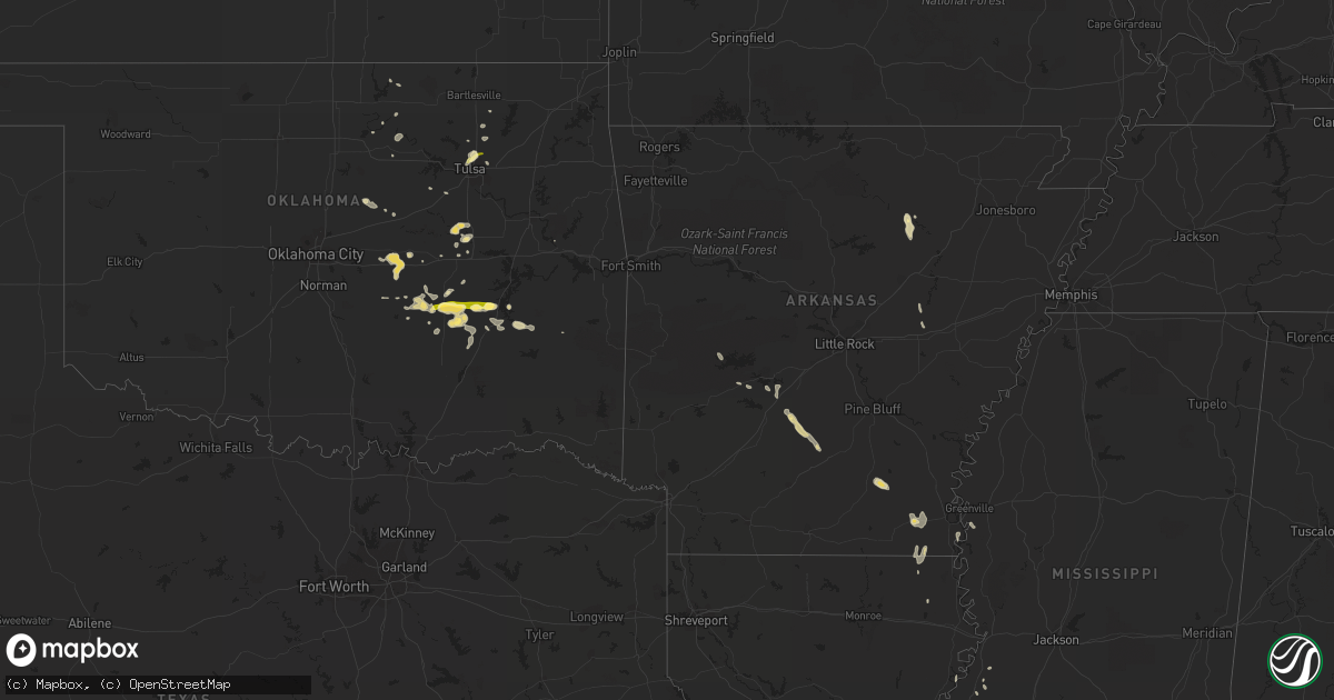 Hail map in Texas on July 14, 2013