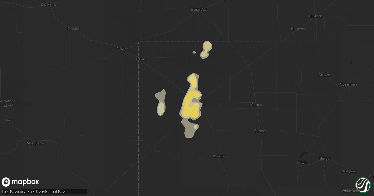 Hail map in Dalhart, TX on July 14, 2014