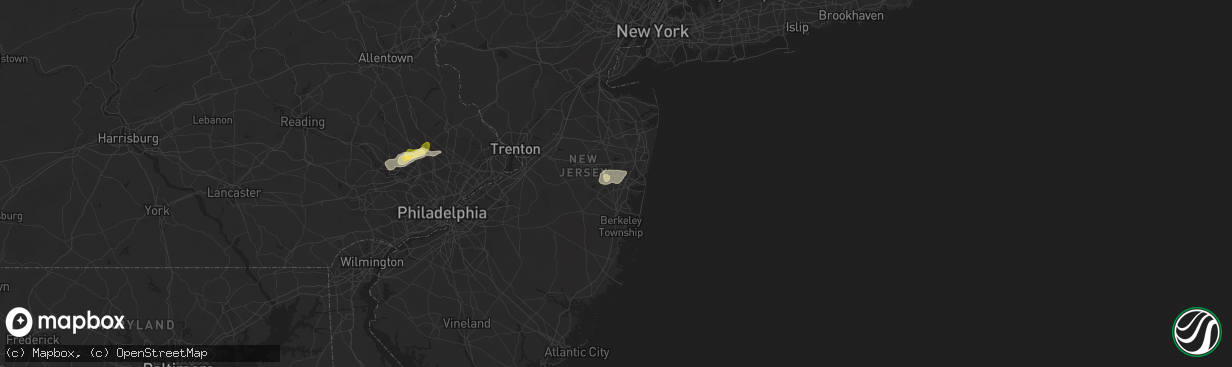 Hail map in Lakewood, NJ on July 14, 2014