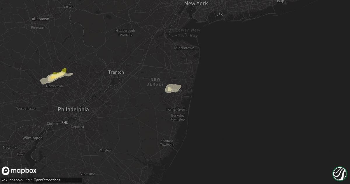 Hail map in Lakewood, NJ on July 14, 2014