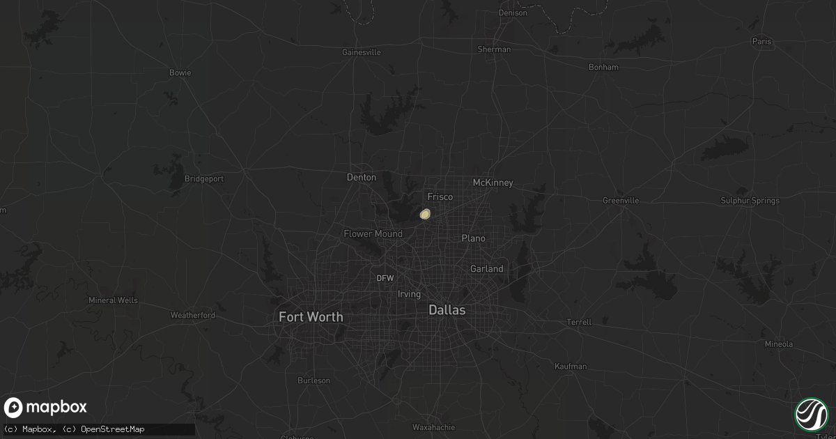 Hail map in The Colony, TX on July 14, 2014