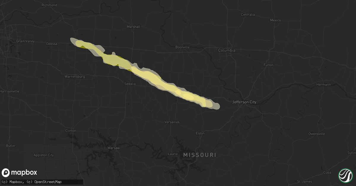 Hail map in Tipton, MO on July 14, 2014