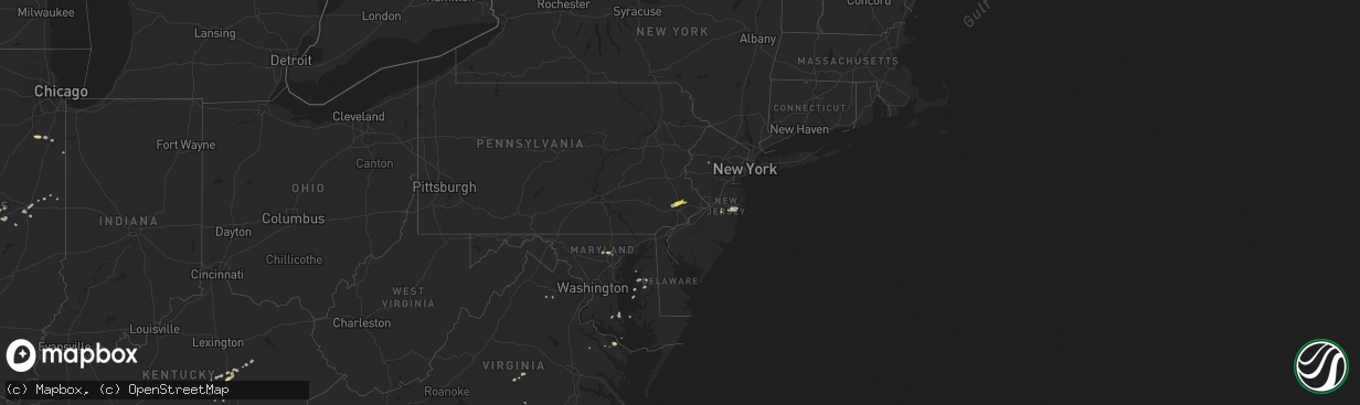 Hail map on July 14, 2014