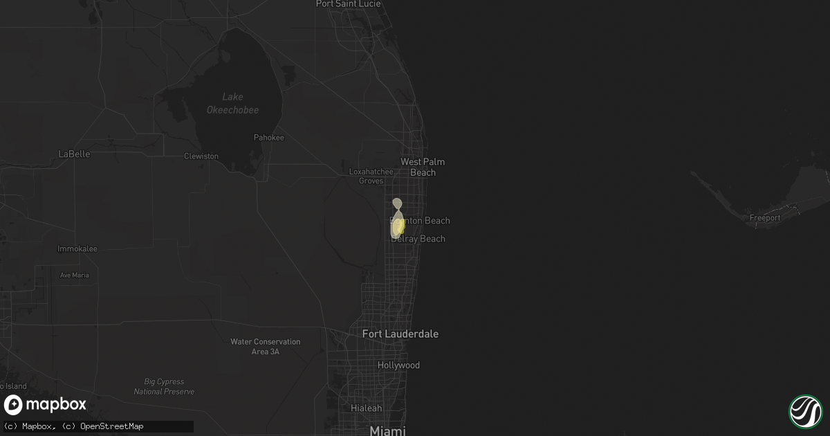 Hail map in Boynton Beach, FL on July 14, 2015