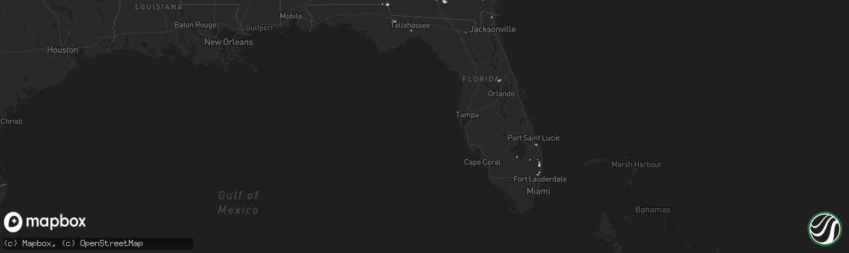 Hail map in Florida on July 14, 2015
