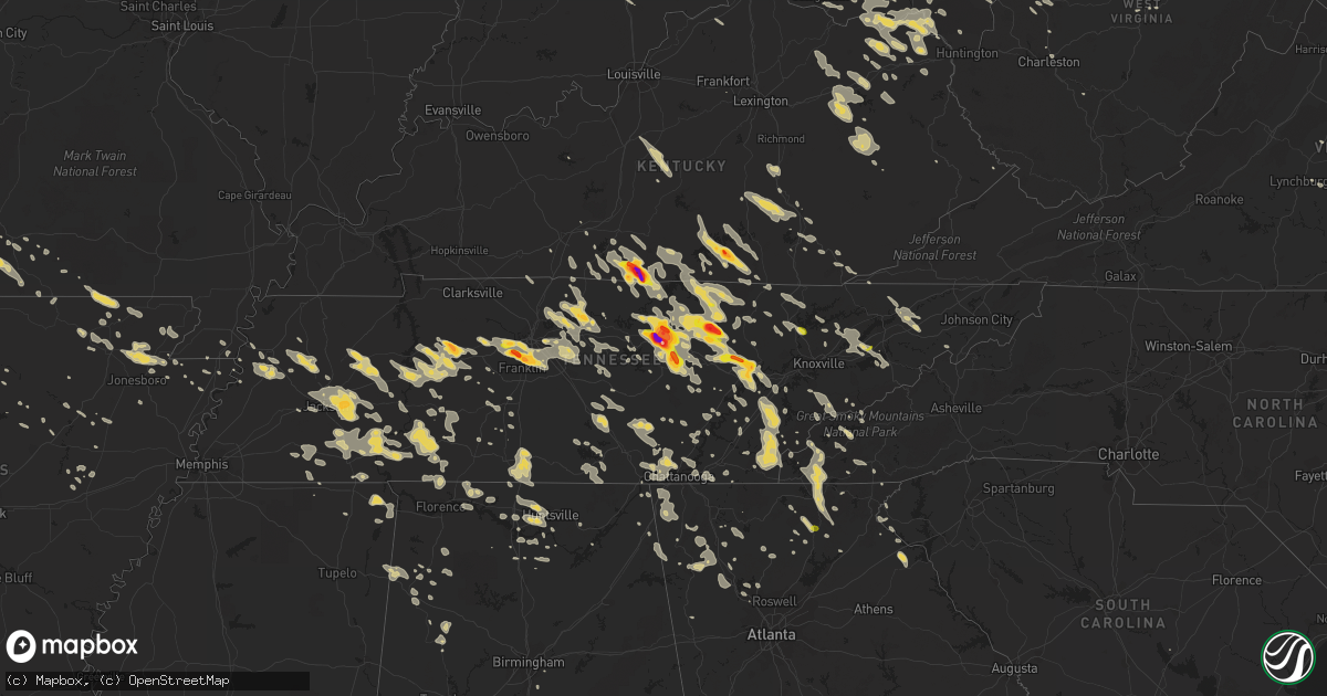 Hail map on July 14, 2015