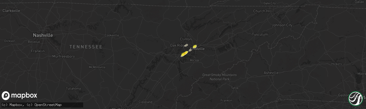 Hail map in Farragut, TN on July 14, 2016