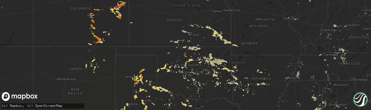 Hail map on July 14, 2016