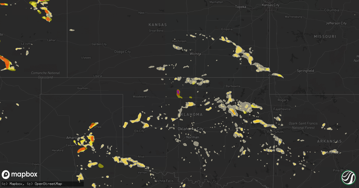 Hail map on July 14, 2016
