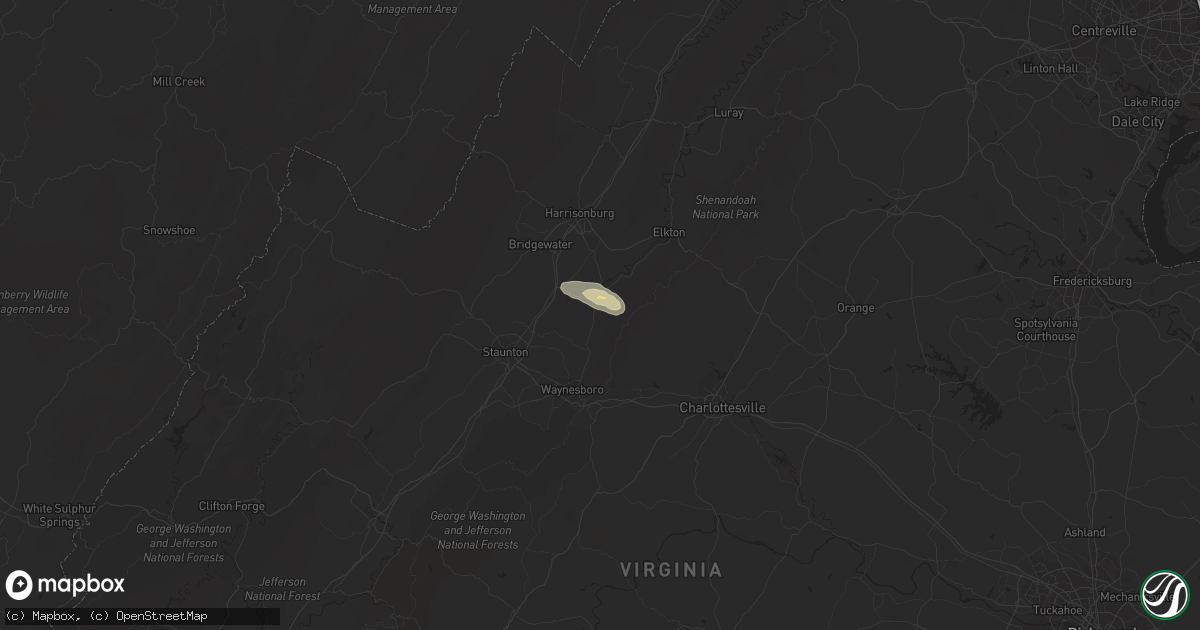 Hail map in Grottoes, VA on July 14, 2017
