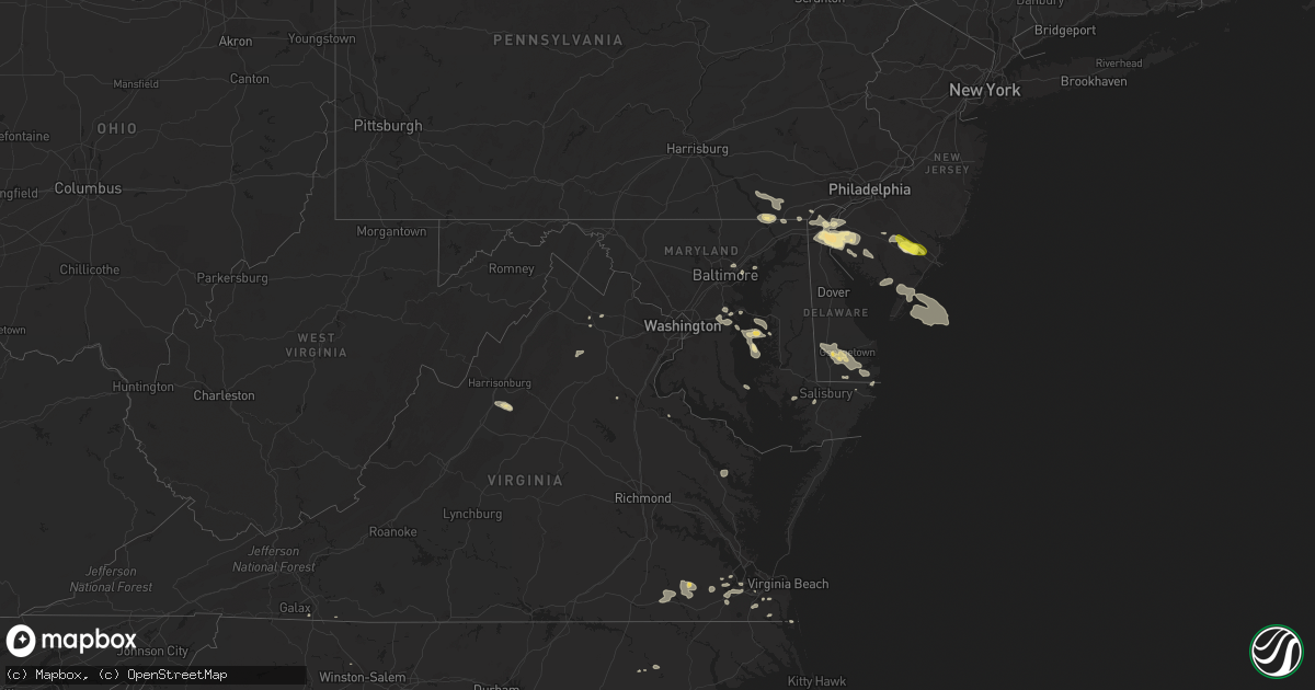 Hail map in Maryland on July 14, 2017