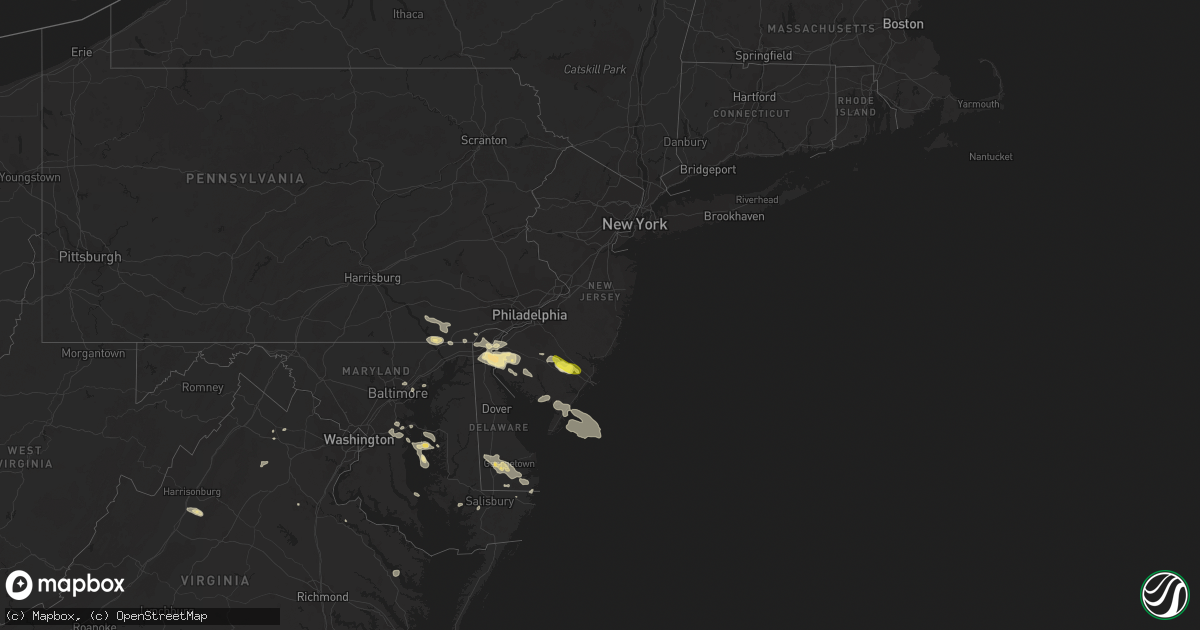 Hail map in New Jersey on July 14, 2017