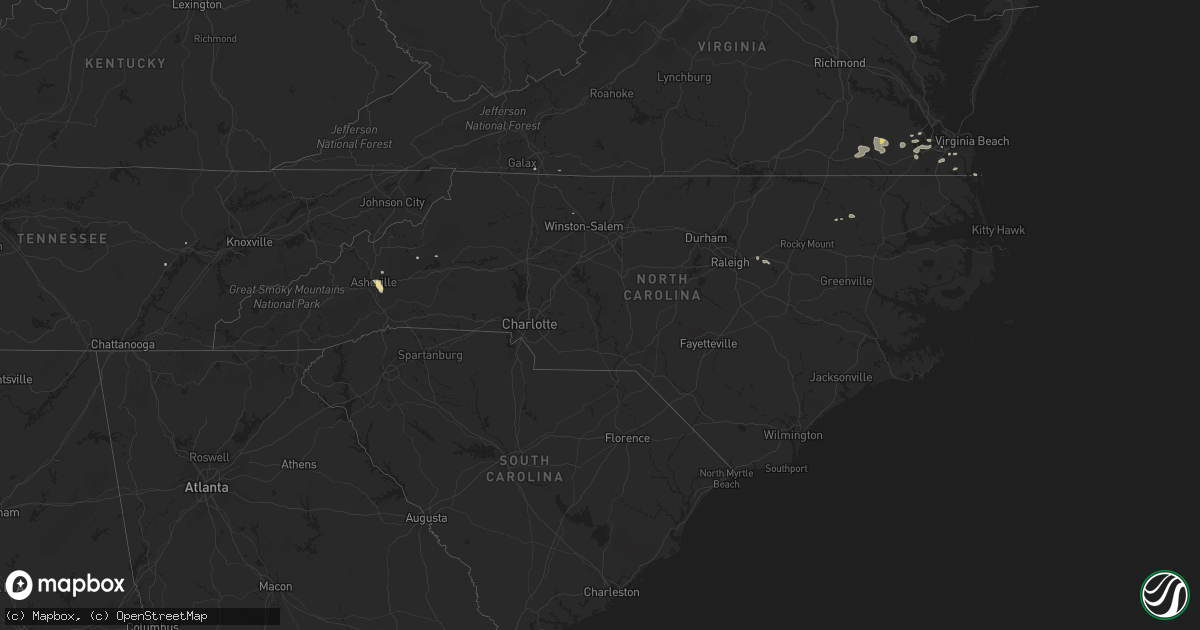 Hail map in North Carolina on July 14, 2017