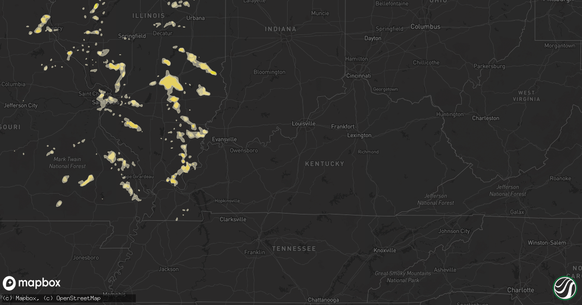 Hail map in Kentucky on July 14, 2018