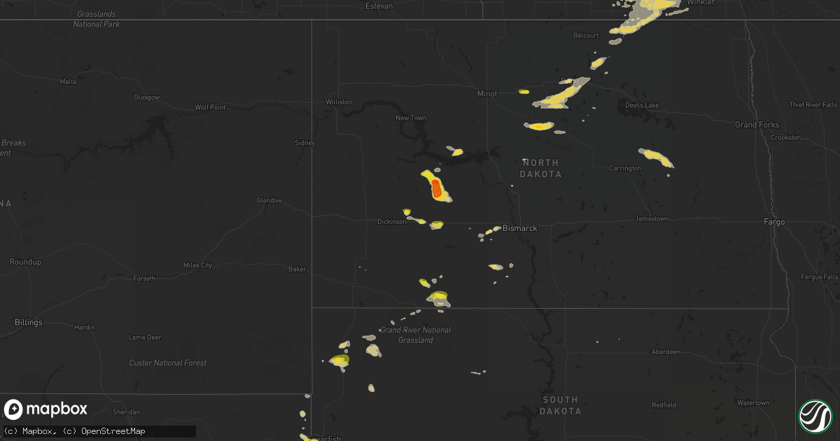 Hail map on July 14, 2018