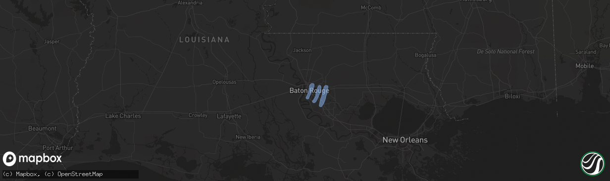 Hail map in Baton Rouge, LA on July 14, 2019