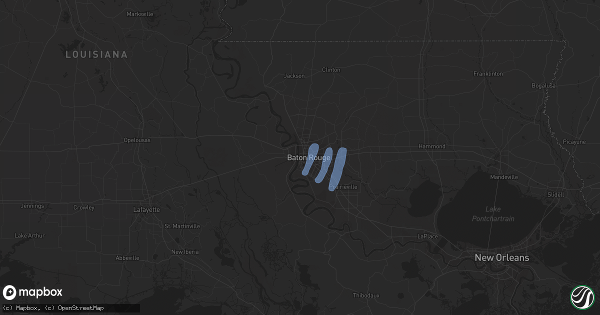 Hail map in Baton Rouge, LA on July 14, 2019