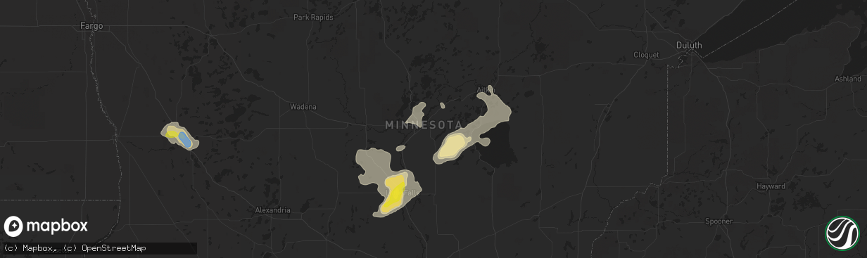 Hail map in Brainerd, MN on July 14, 2019