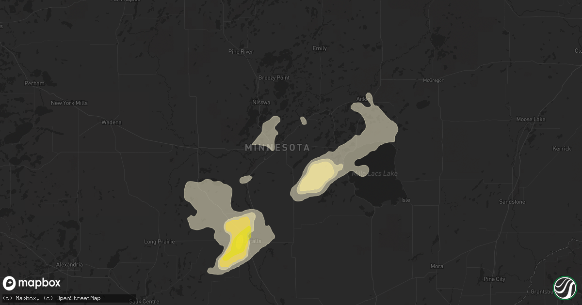 Hail map in Brainerd, MN on July 14, 2019