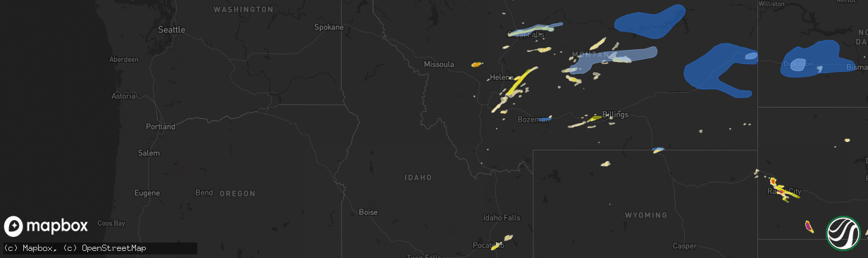 Hail map in Idaho on July 14, 2019