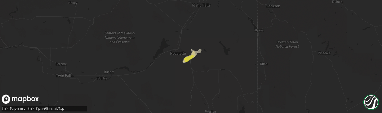 Hail map in Inkom, ID on July 14, 2019