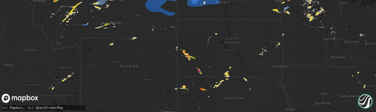 Hail map on July 14, 2019