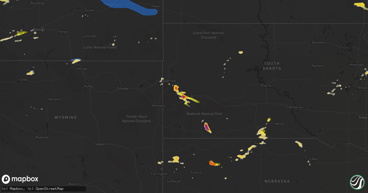 Hail map on July 14, 2019
