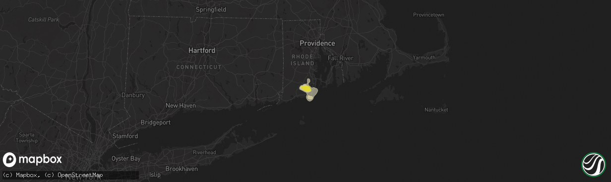 Hail map in Wakefield, RI on July 14, 2020