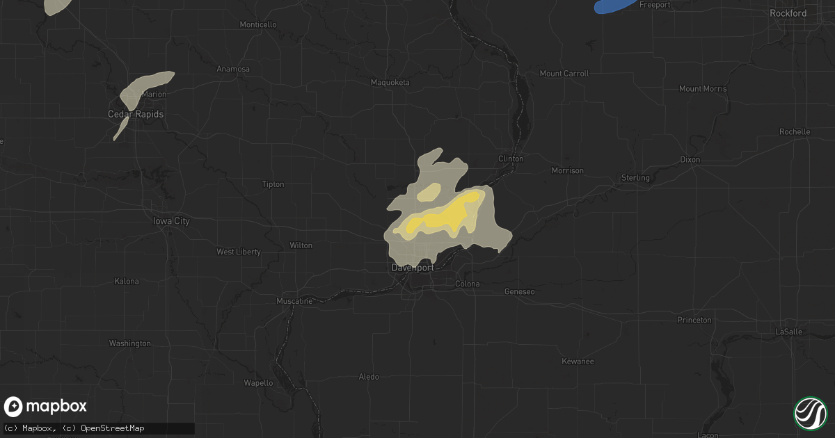 Hail map in Eldridge, IA on July 14, 2021