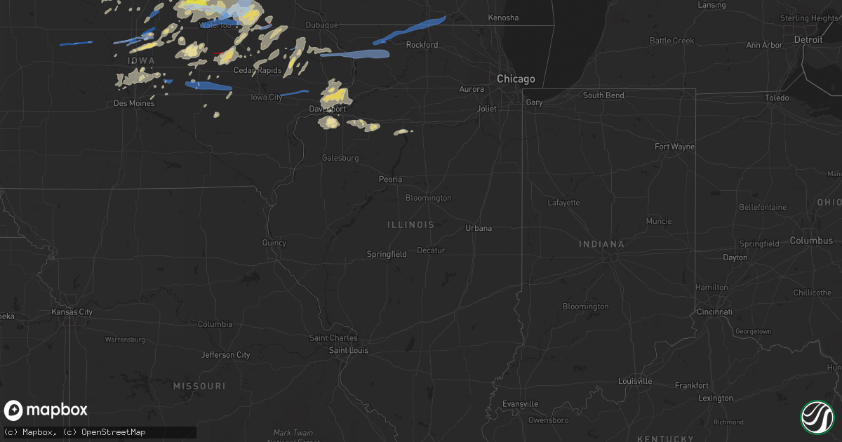 Hail map in Illinois on July 14, 2021
