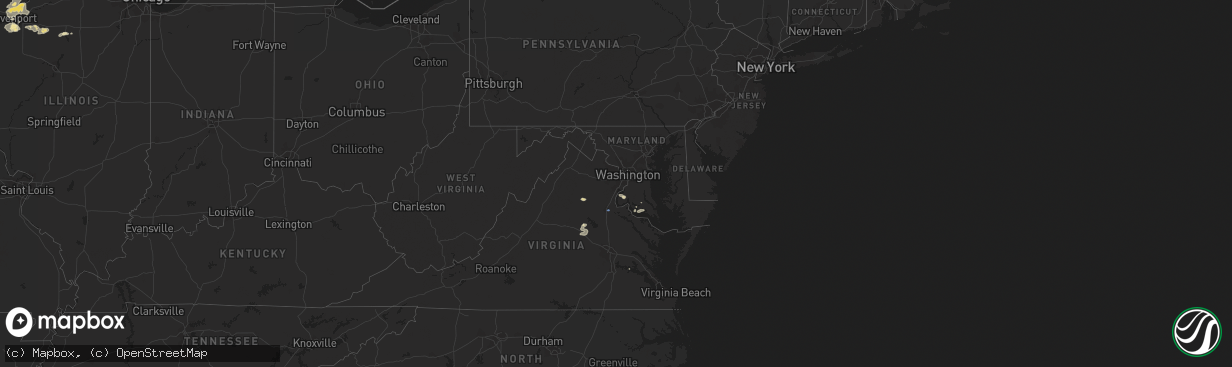 Hail map in Maryland on July 14, 2021