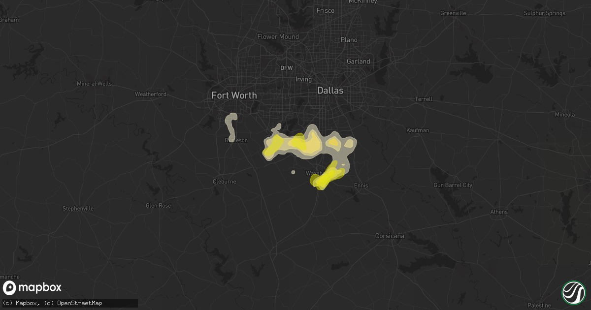 Hail map in Midlothian, TX on July 14, 2022